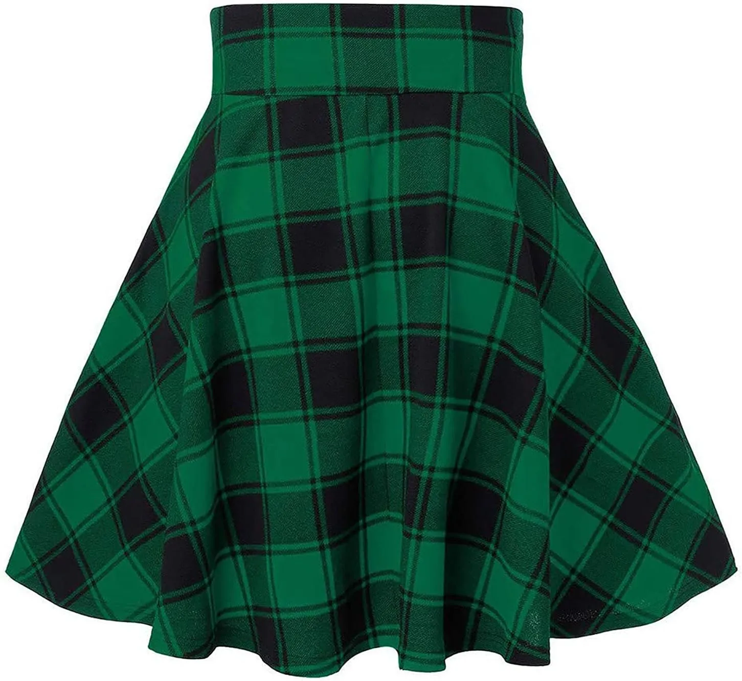 Women Plaid Mini Skirts A Line Pleated Skirts Lace Up Casual Skirts High Waist Skater Skirts Vintage Casual Skirts