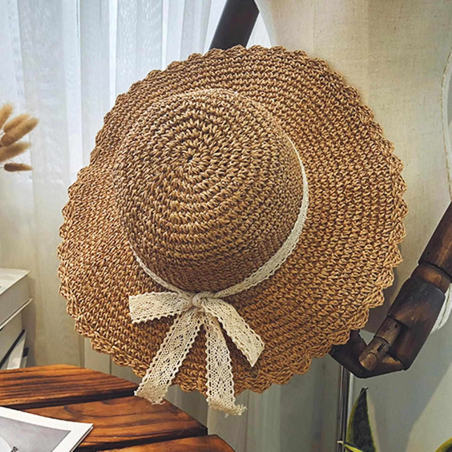 Womens Beach Sun Straw Hat Floppy Packable Short Brim Roll Up Panama Hat Straw Fedora Hats for Women