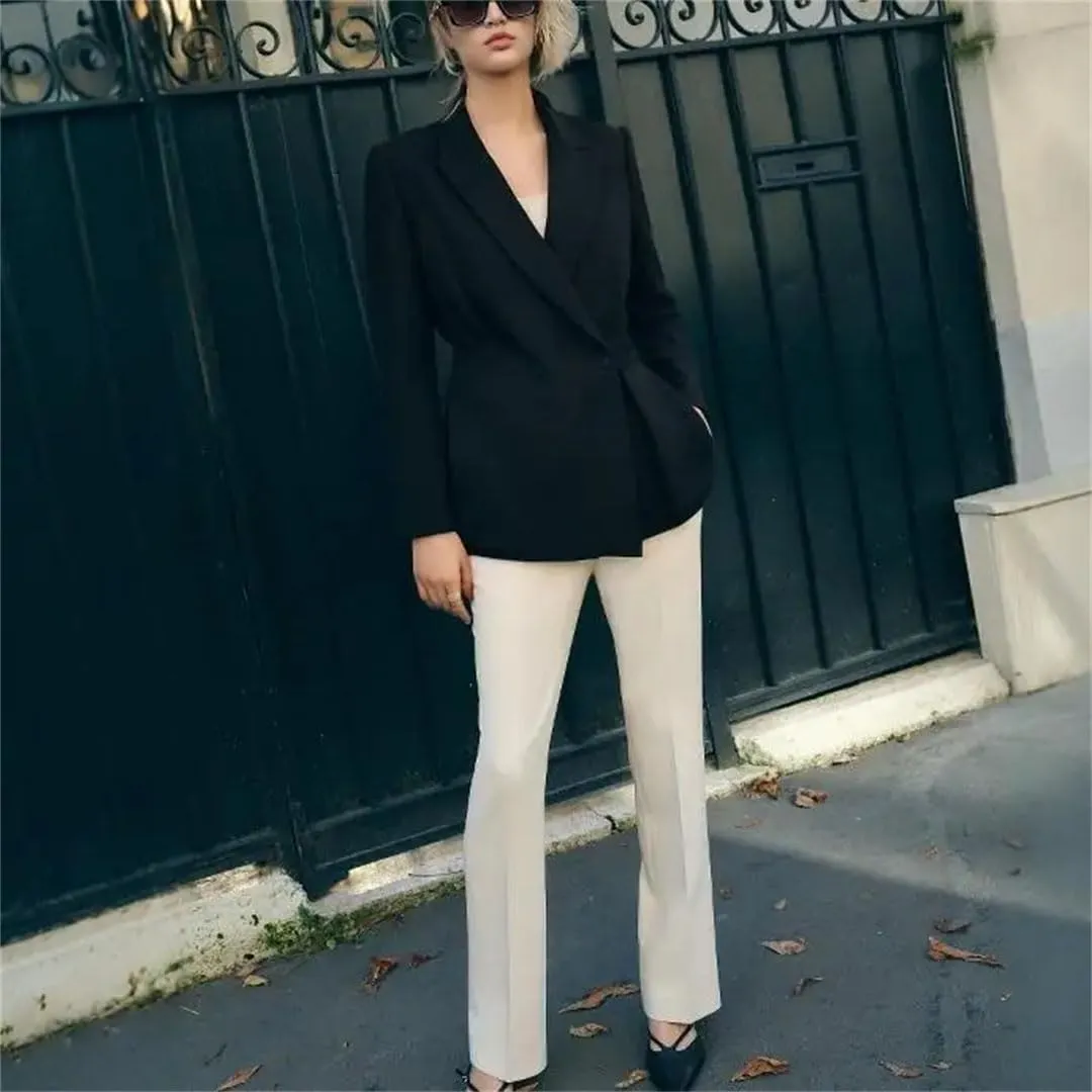 Women's Buttoned Long Sleeve Business Shawl Collar Office Blazer