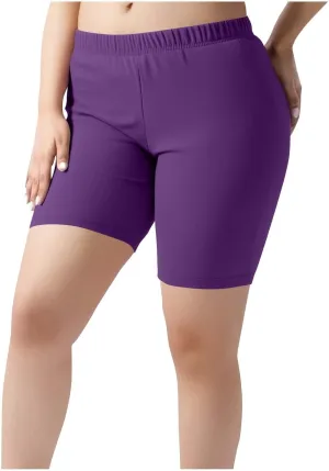 Womens Capri Leggings 2025 High Waist Elastic Biker Shorts Casual Solid Comfy Breathable Workout Running Yoga Pants