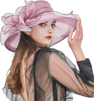 Women's Church Hat 1950 Vintage Fascinator Floral Tea Party Wedding Bucket Hat Fashion Beach Hats s Birthday