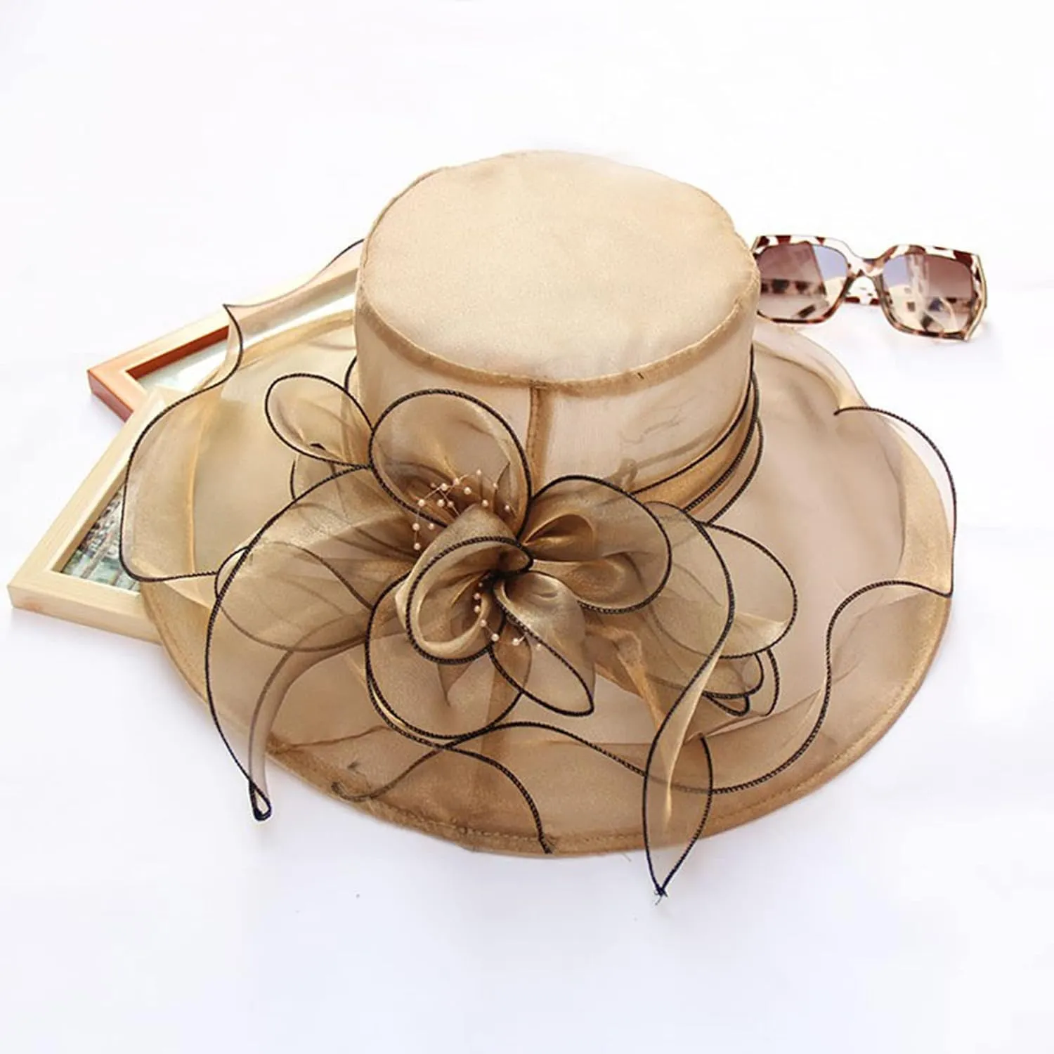 Women's Church Hat 1950 Vintage Fascinator Floral Tea Party Wedding Bucket Hat Fashion Beach Hats s Birthday