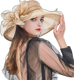 Women's Church Hat 1950 Vintage Fascinator Floral Tea Party Wedding Bucket Hat Fashion Beach Hats s Birthday