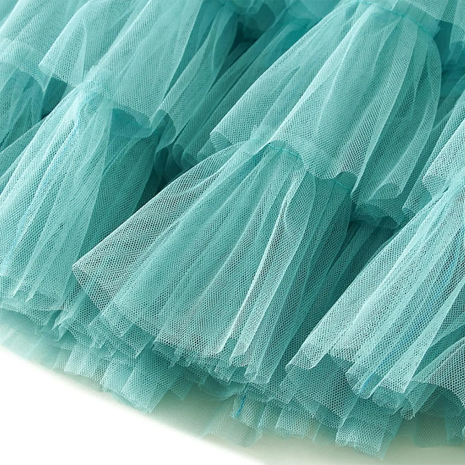 Women's Fairy Tulle Midi Skirt Sweet Elastic High Waist A-Line Ruffle Tiered Layered Mesh Puffy Long Maxi Skirt