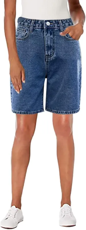 Womens Jean Shorts High Waisted Summer Stretchy Cropped Bermuda Shorts Trendy Casual Denim Shorts Loose Fit Jorts