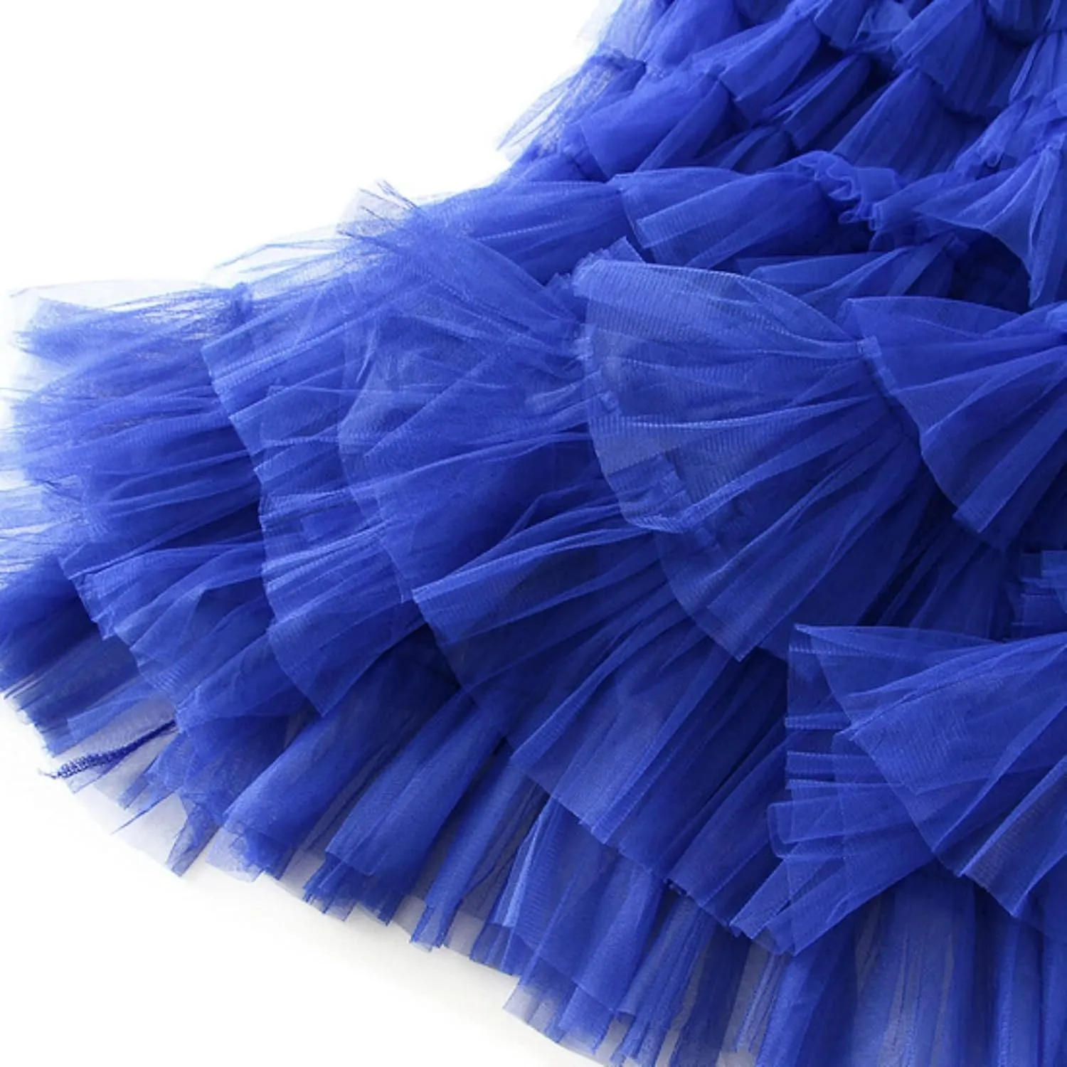 Women's Long Maxi Tulle Skirts A Line Trendy Ruffle High Waisted Tiered Layered Mesh Tutu Skirt Petticoat