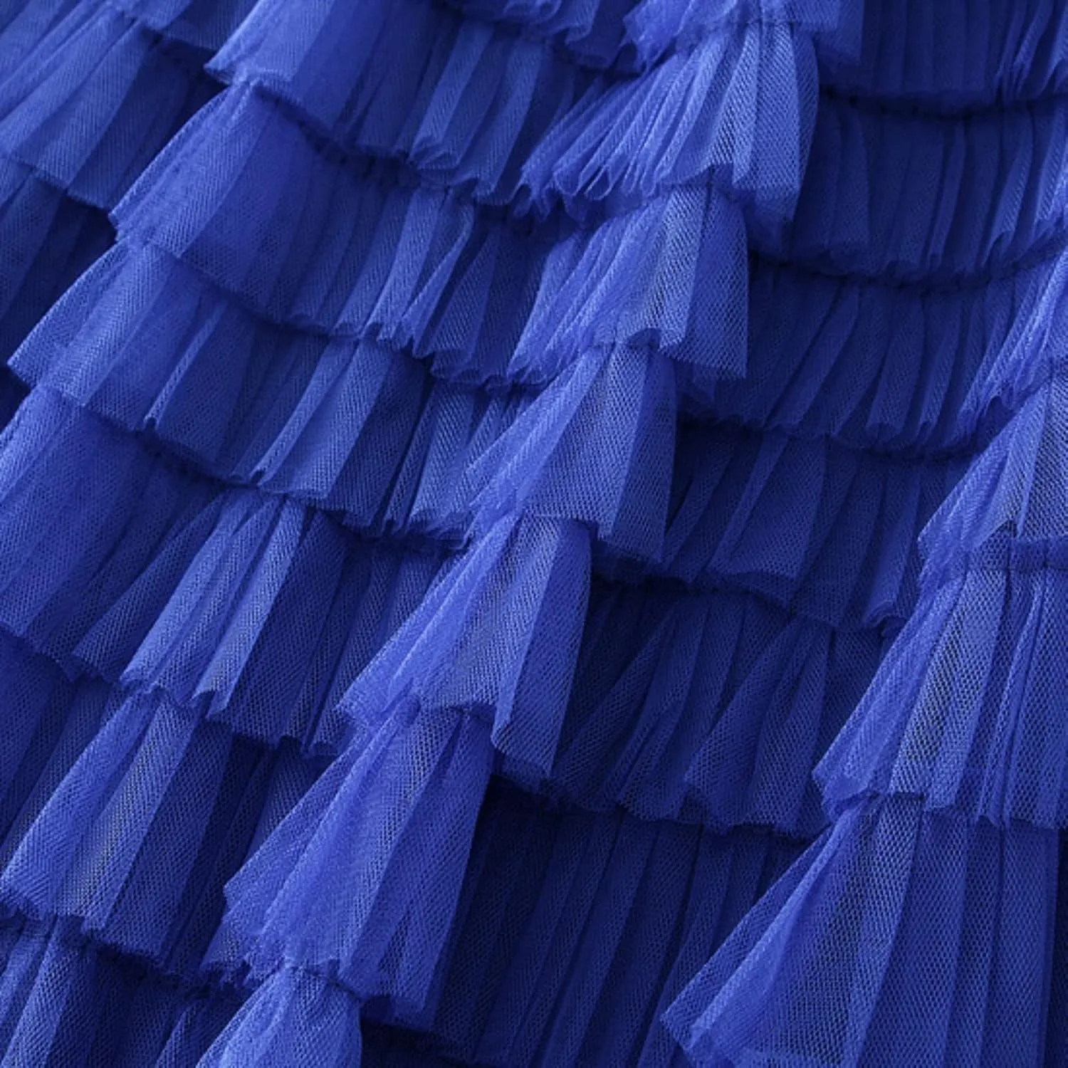 Women's Long Maxi Tulle Skirts A Line Trendy Ruffle High Waisted Tiered Layered Mesh Tutu Skirt Petticoat