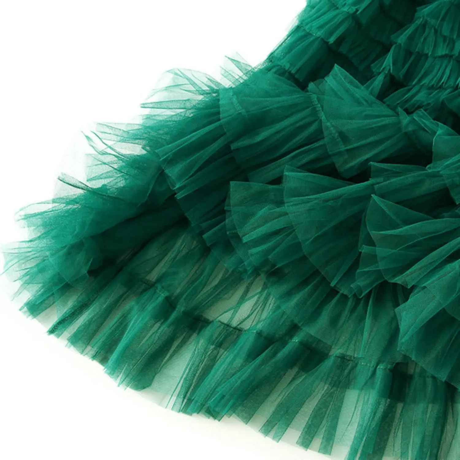 Women's Long Maxi Tulle Skirts A Line Trendy Ruffle High Waisted Tiered Layered Mesh Tutu Skirt Petticoat