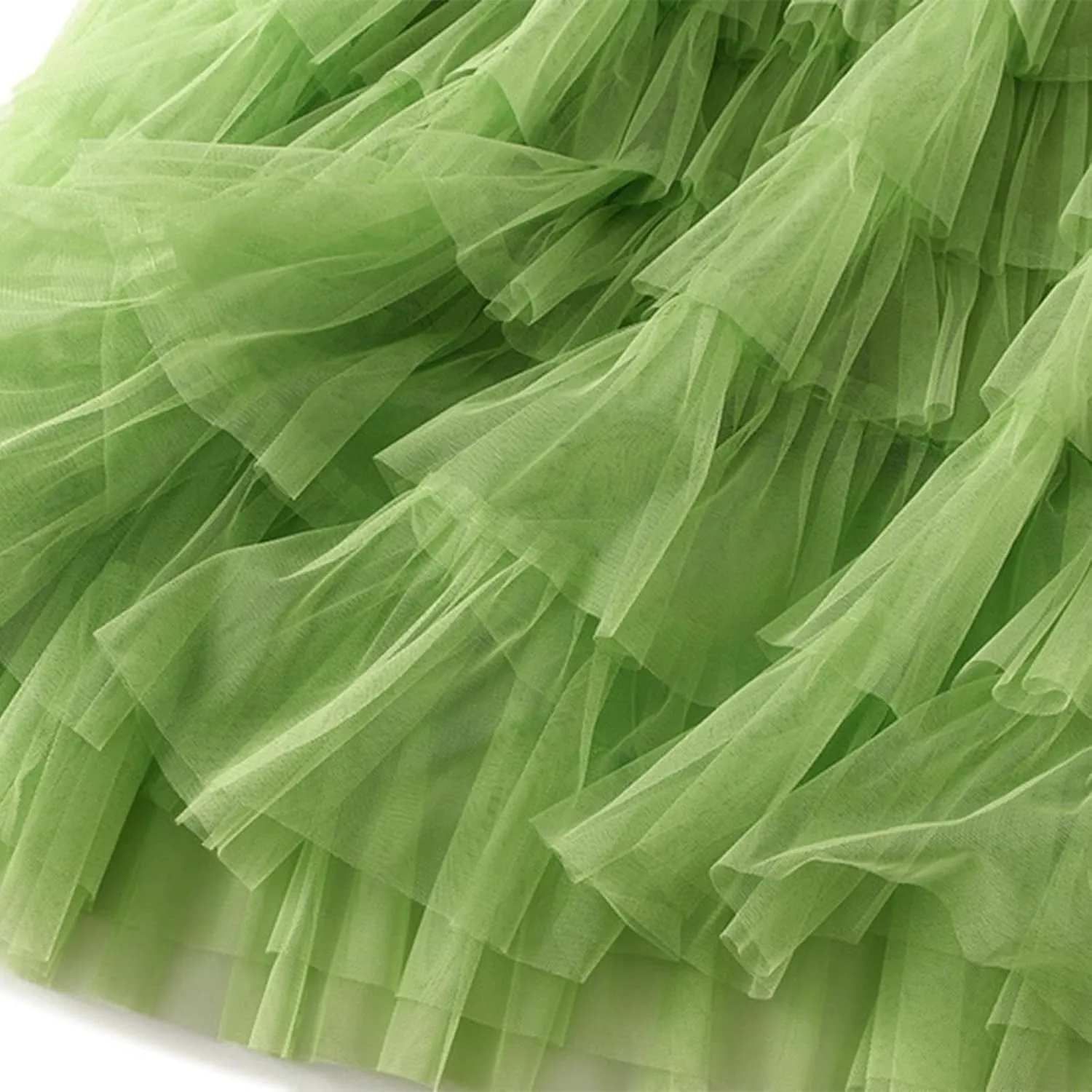 Women's Long Maxi Tulle Skirts A Line Trendy Ruffle High Waisted Tiered Layered Mesh Tutu Skirt Petticoat