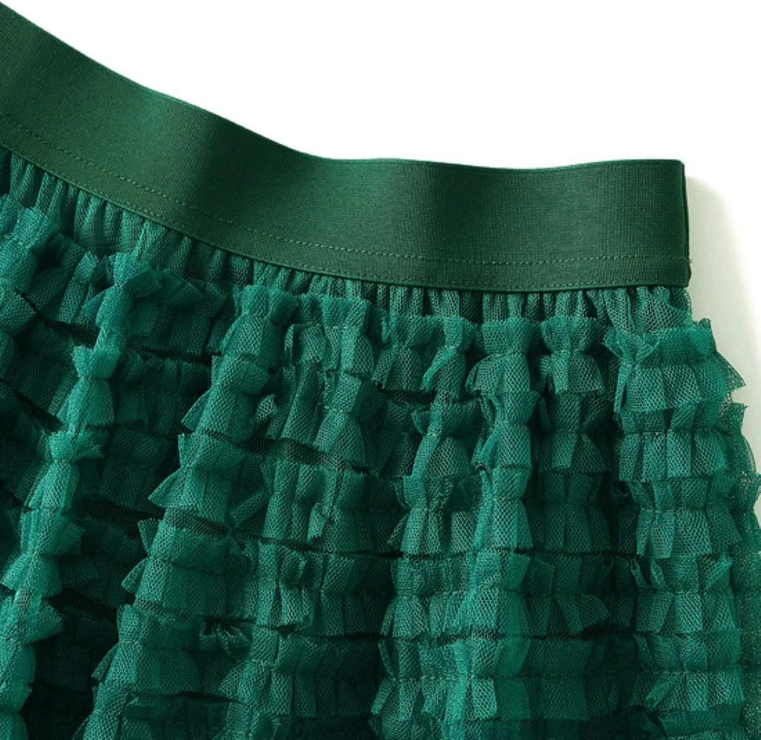 Women's Long Maxi Tulle Skirts A Line Trendy Ruffle High Waisted Tiered Layered Mesh Tutu Skirt Petticoat