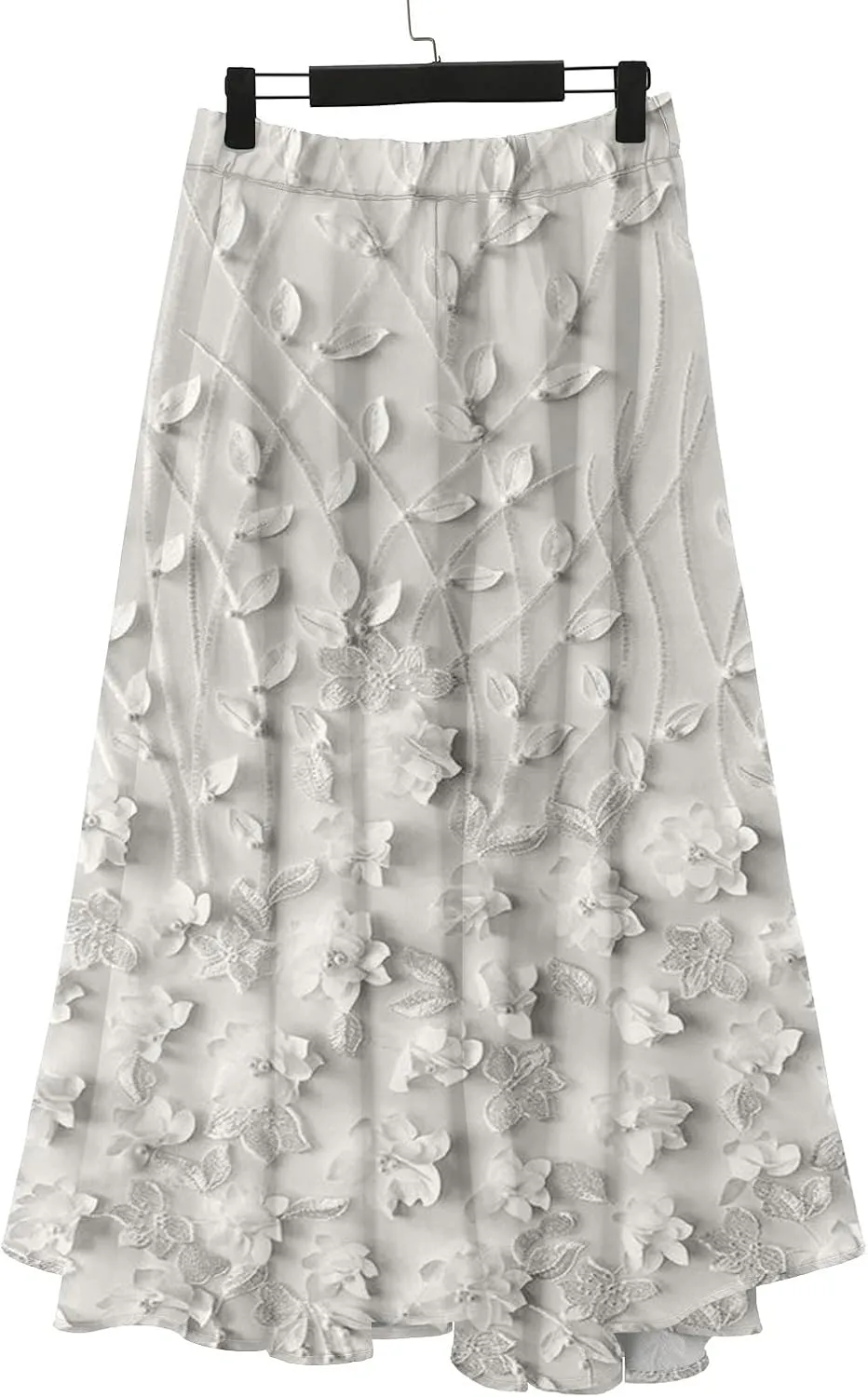 Womens Maxi Skirt Summer Floral Embroidered Lace Printed Boho Easter Long Skirts Flowy Tiered Beach Vacation Dress