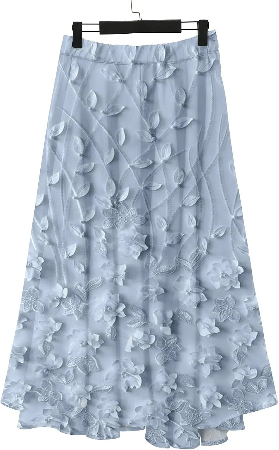 Womens Maxi Skirt Summer Floral Embroidered Lace Printed Boho Easter Long Skirts Flowy Tiered Beach Vacation Dress