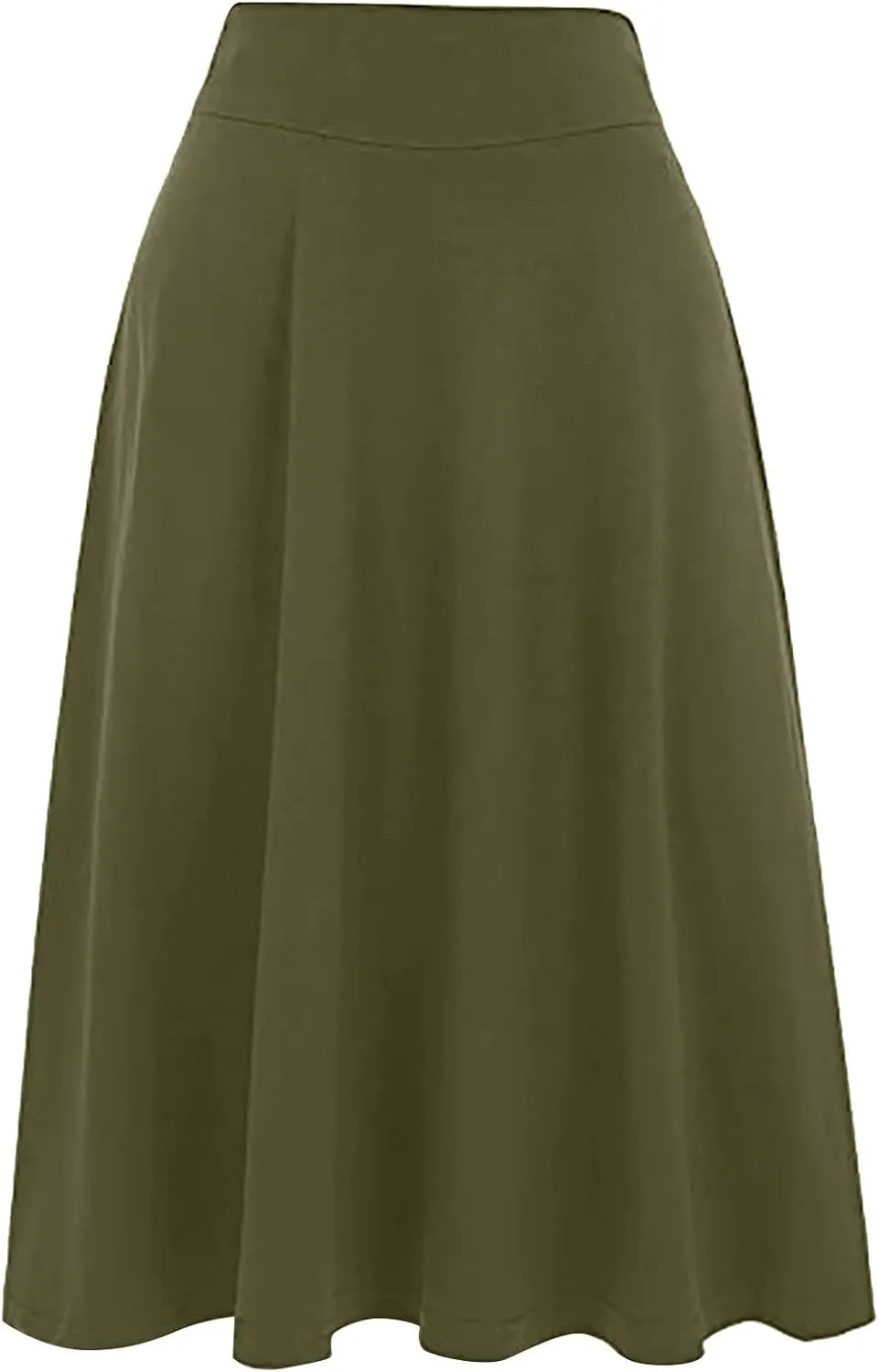 Women's Midi Skirt Boho Wood Ear Edge Layered Half Maxi Skirt Summer Casual Long Flowy Tiered Beach Vacation Dress