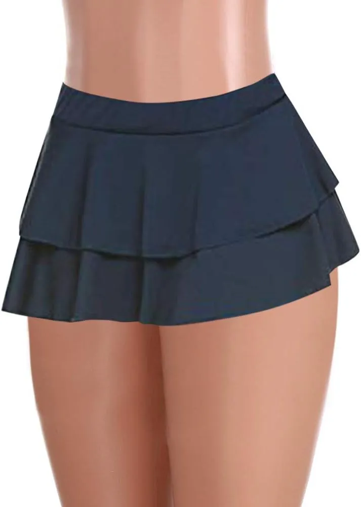 Women's Mini Skirts Sexy Lingerie Skirts Low Waist Pleated Skirts Ruffle Layered Skirt Club Party Skirts A-Line Skirt