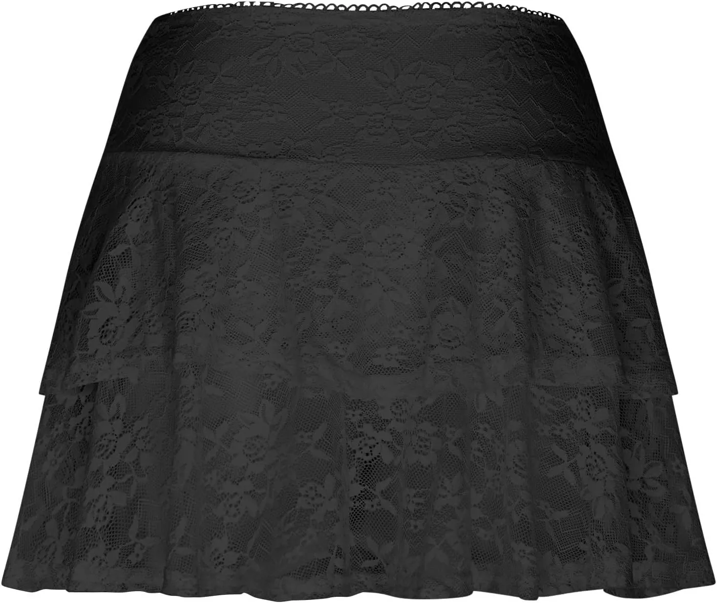 Women's Pleated Mini Skirt Sexy Lace High Waisted Ruffles Lingerie Short Skirts 2025 Elegant Pleated Layered Skirts