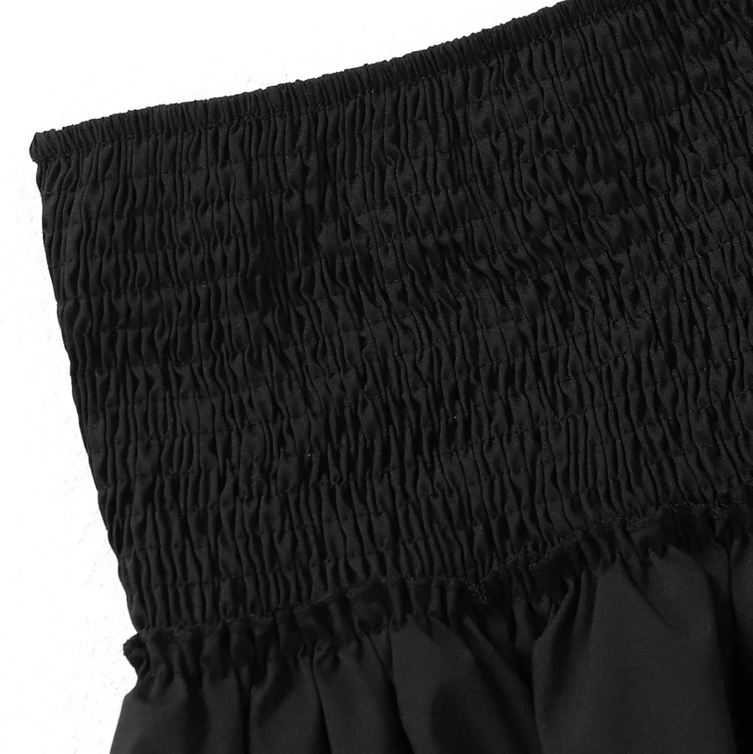 Women's Pleated Mini Skirts Casual High Waisted Elastic Ruffle Tiered Short Skirt Summer Flowy Lightweight Beach Skirt