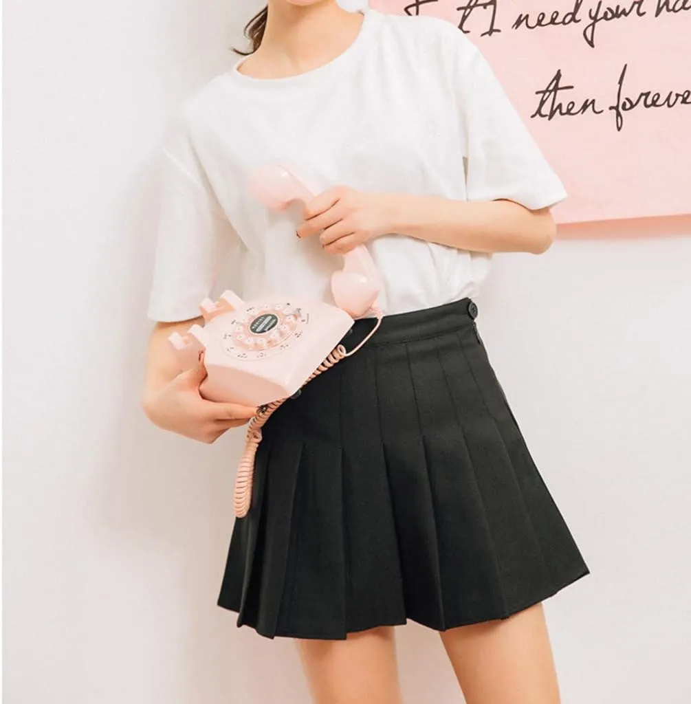 Womens Pleated Tennis Mini Skirts High Waisted A-line Skirts Summer Casual Stretchy Flared Skirts with Lining Shorts