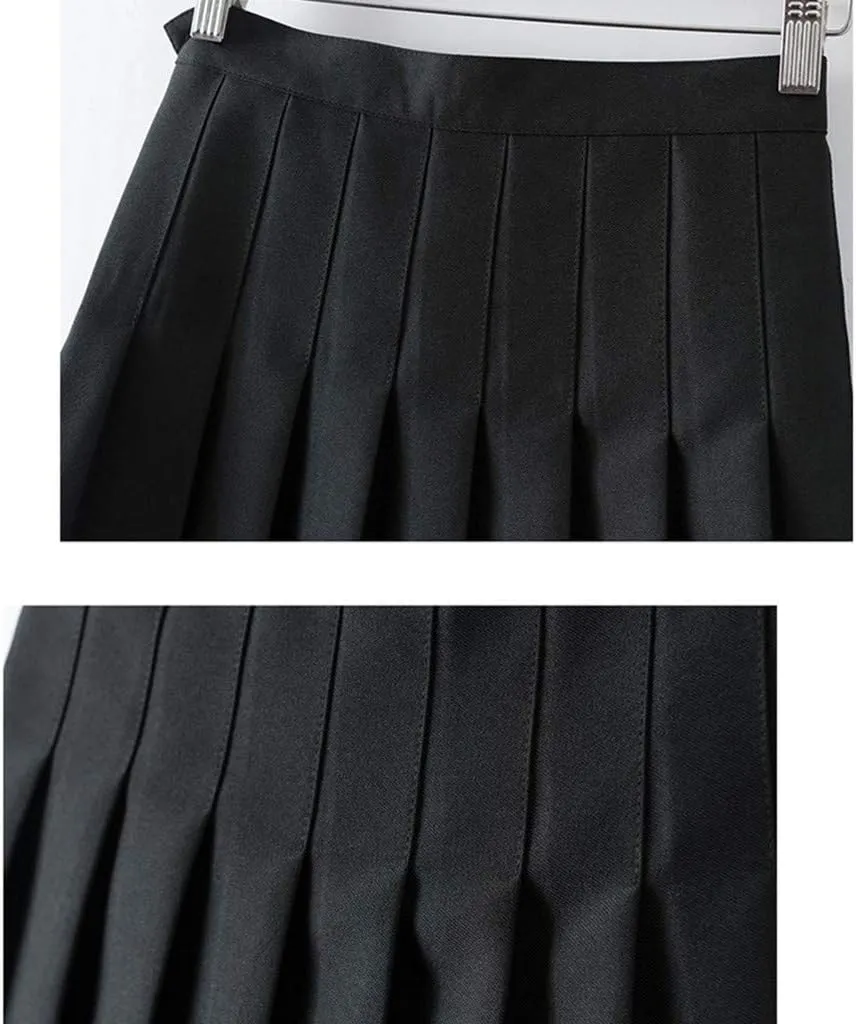 Womens Pleated Tennis Mini Skirts High Waisted A-line Skirts Summer Casual Stretchy Flared Skirts with Lining Shorts