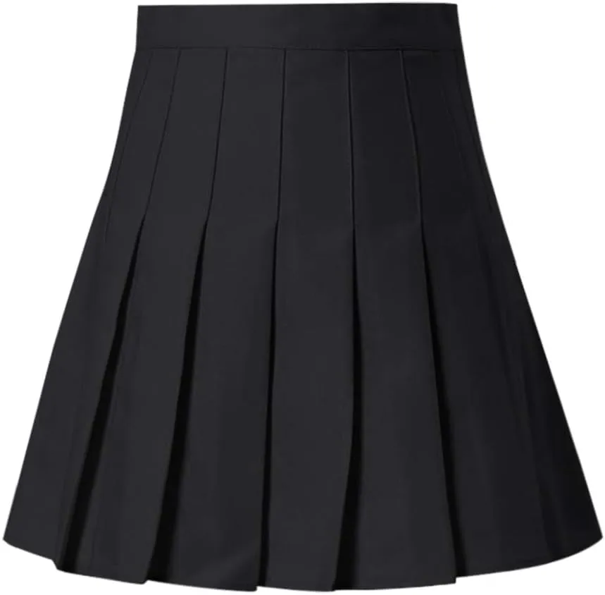 Womens Pleated Tennis Mini Skirts High Waisted A-line Skirts Summer Casual Stretchy Flared Skirts with Lining Shorts