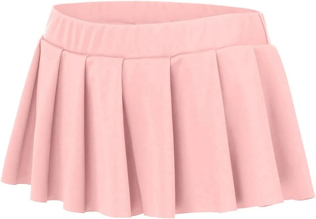 Women's Sexy Pleated Mini Skirt Elastic Low Waisted A-line Casual Ruffle Skirts Summer Club Entertainment Fashion Skirts