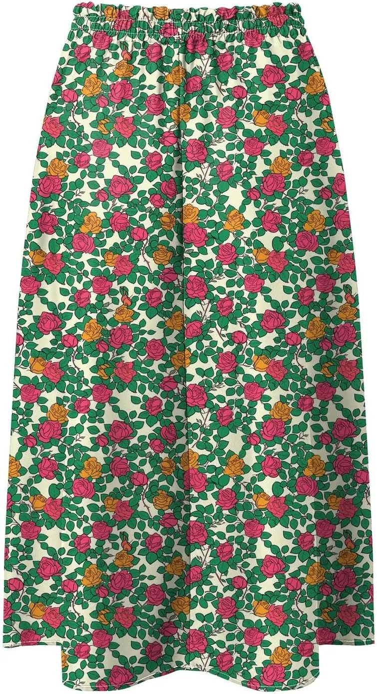Women's Skirt Chiffon Elastic Waist A-Line Midi Length Flowy Swing Elegant Midi Skirts