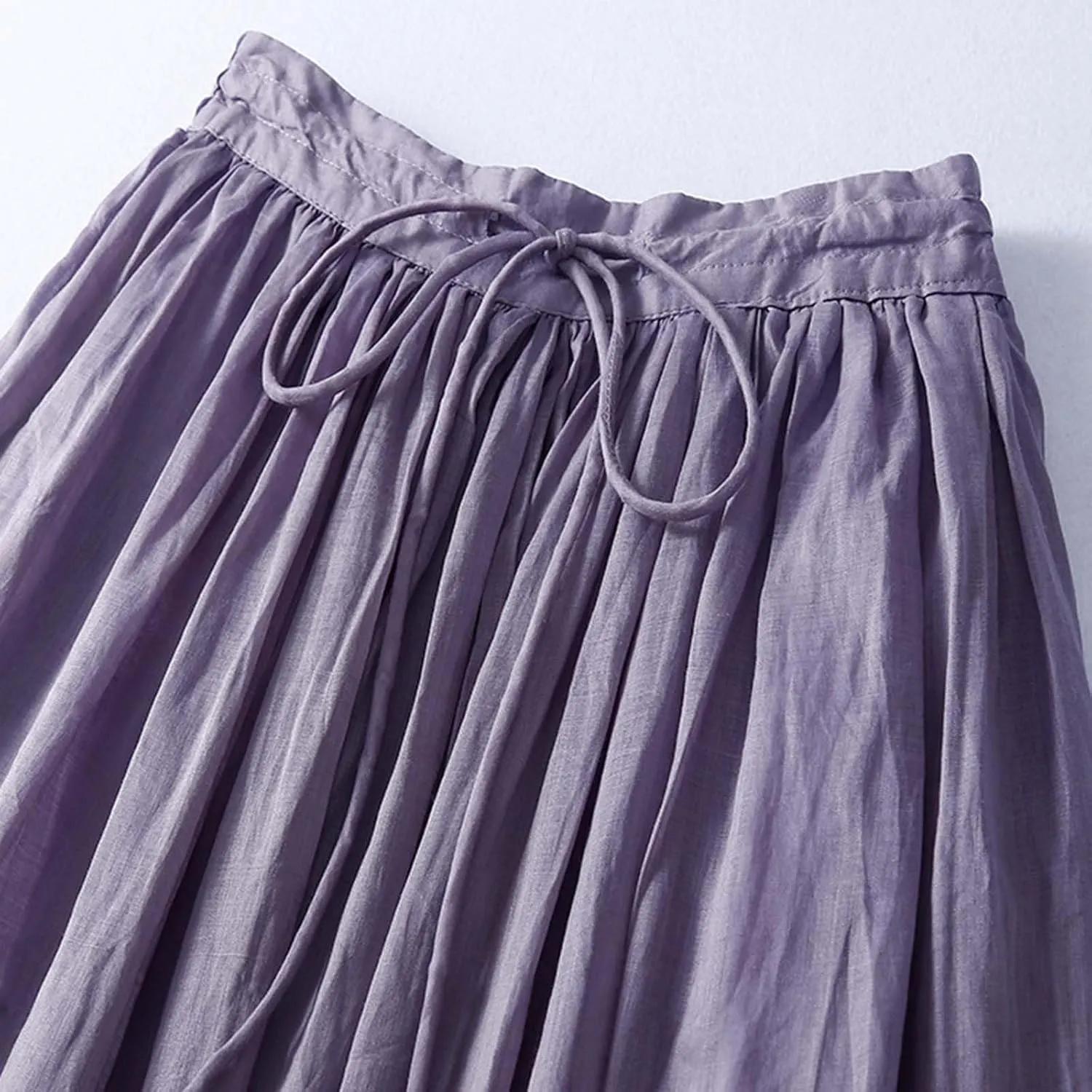 Women's Skirts for Summer Vacation High Waist Drawstring Elastic A Line Loose Casual Long Skirts for Women Trendy