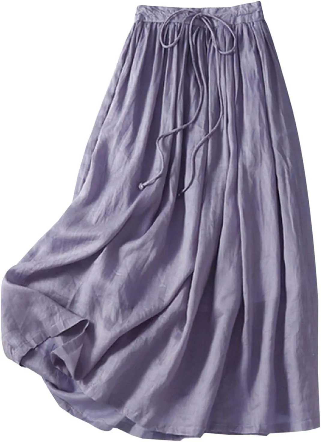 Women's Skirts for Summer Vacation High Waist Drawstring Elastic A Line Loose Casual Long Skirts for Women Trendy