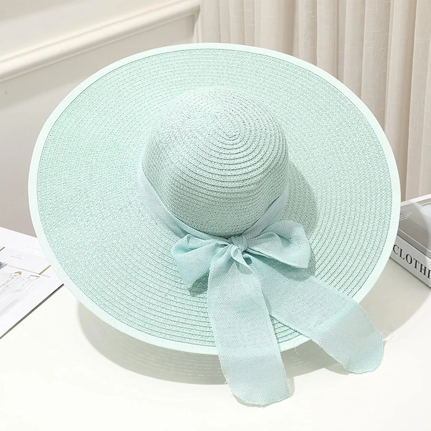 Women's Solid Sun Straw Roll Up Vintage Panama Beach Travel Hat