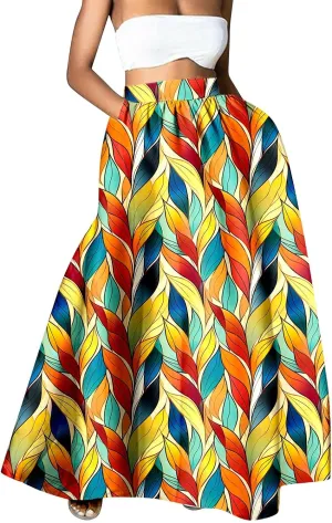 Womens Summer Maxi Skirt Boho Long Skirts Pleated Dress Casual 2025 A Line Plus Size Tiered Beach Vacation Clothing