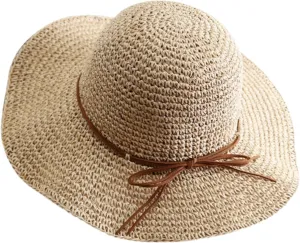Womens Sun Hats Summer Floppy Foldable Wide Brim Beach Sun Cap Foldable Packable Beach Hat for Summer Hats