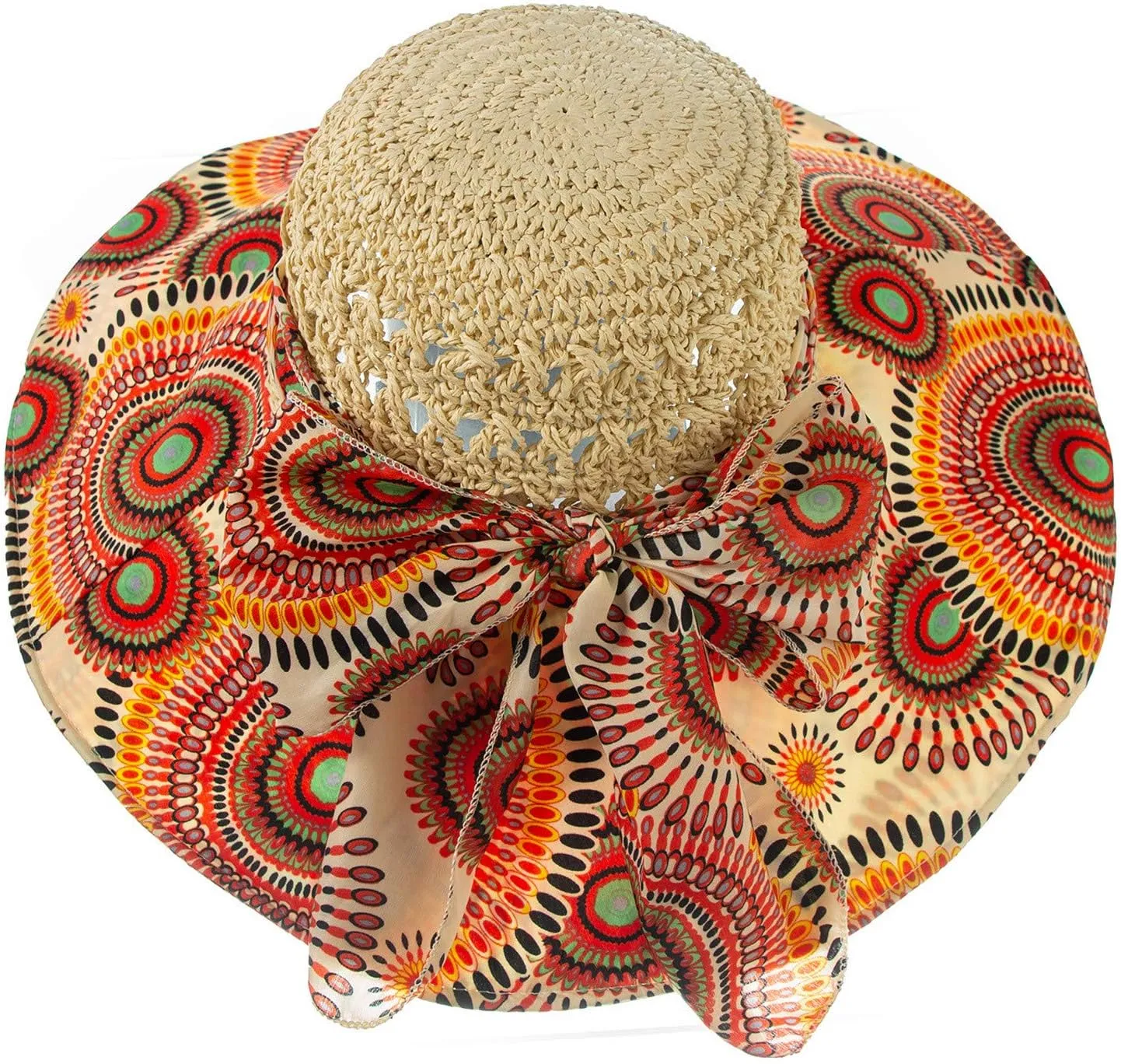 Women's Sun Visor Hats Womens Beach Sun Straw Hat Wide Brim Cap Foldable Packable Beach Hat for Summer Hats