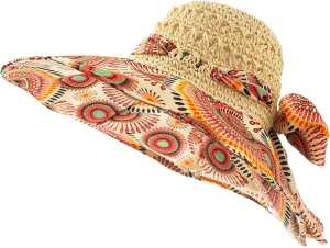 Women's Sun Visor Hats Womens Beach Sun Straw Hat Wide Brim Cap Foldable Packable Beach Hat for Summer Hats