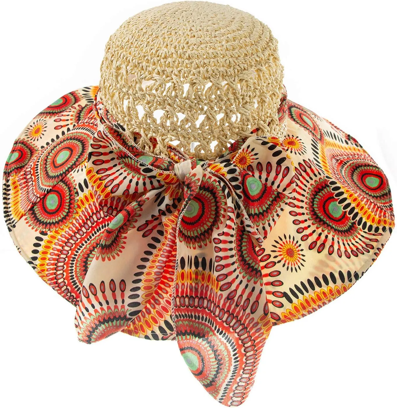 Women's Sun Visor Hats Womens Beach Sun Straw Hat Wide Brim Cap Foldable Packable Beach Hat for Summer Hats