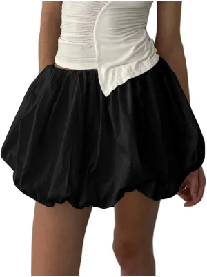 Workout Skirts for Women Trendy Loose Casual Low Rise A-Line Ruffles Trendy Pleated Puff Mini Skirts 2025 Streetwear