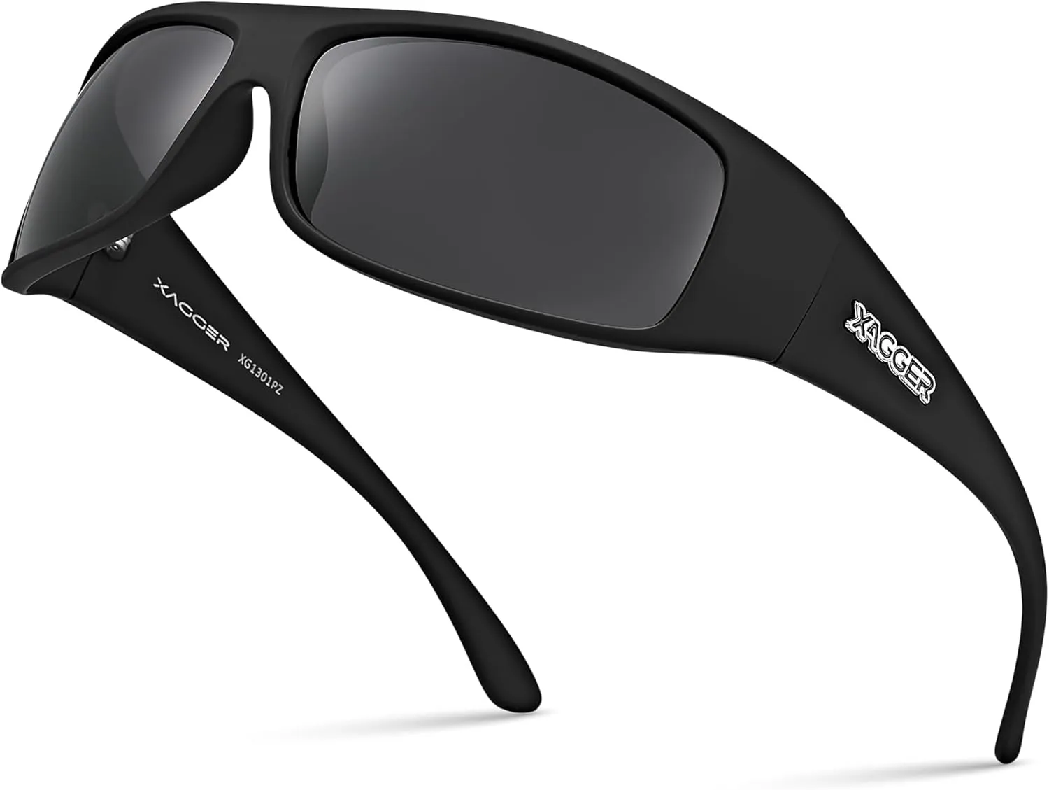 Xagger Sports Polarized Sunglasses for Men Wrap Around TR90 Frame Sun Glasses