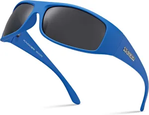 Xagger Sports Polarized Sunglasses for Men Wrap Around TR90 Frame Sun Glasses