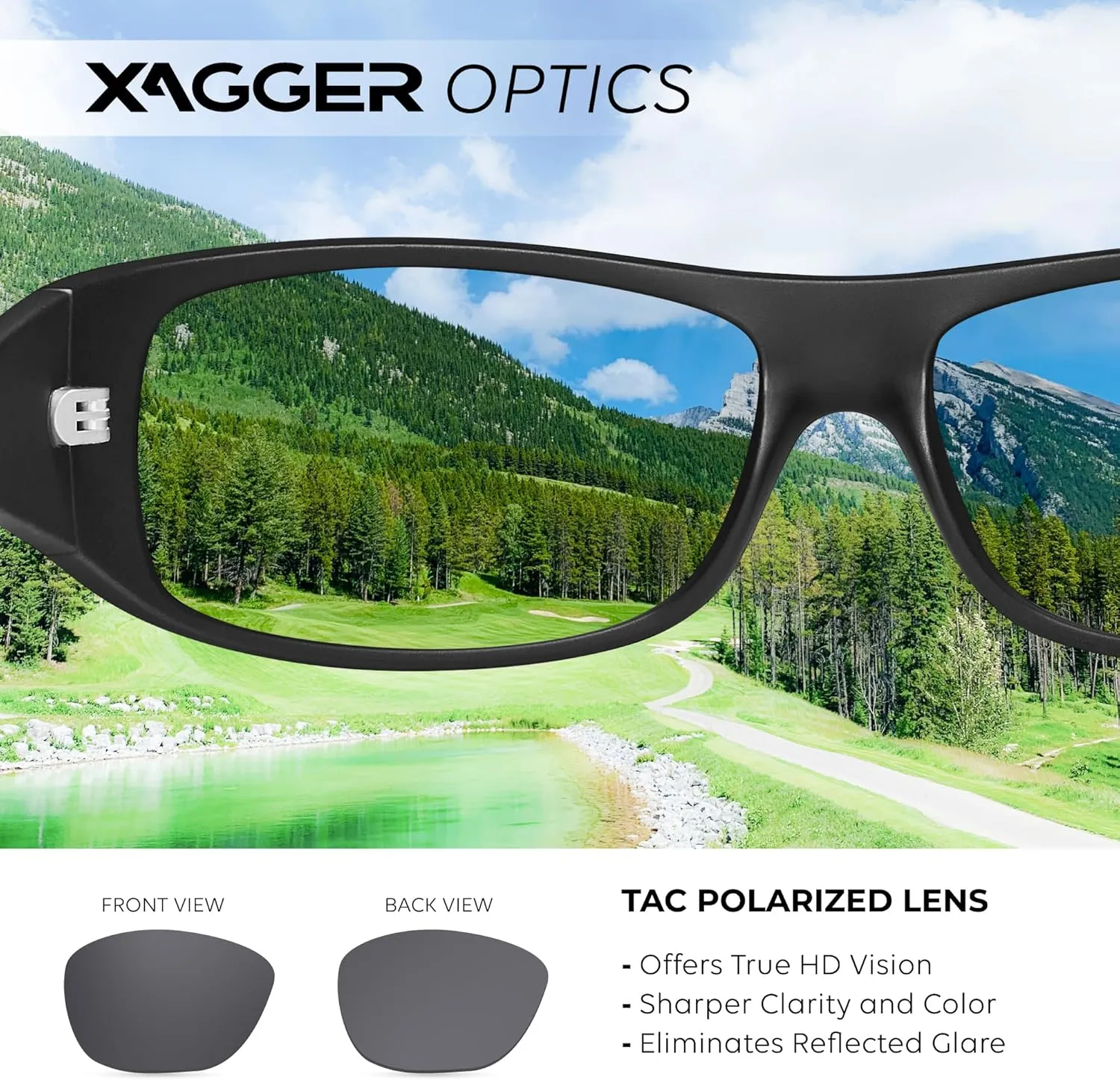 Xagger Sports Polarized Sunglasses for Men Wrap Around TR90 Frame Sun Glasses