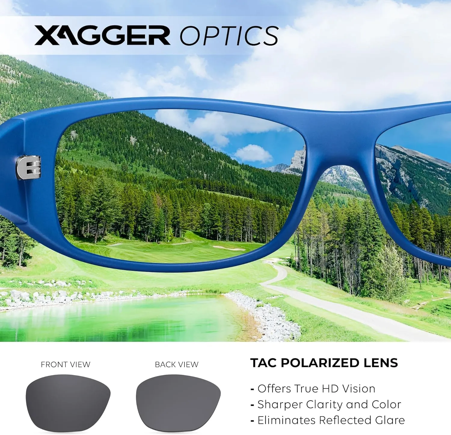 Xagger Sports Polarized Sunglasses for Men Wrap Around TR90 Frame Sun Glasses