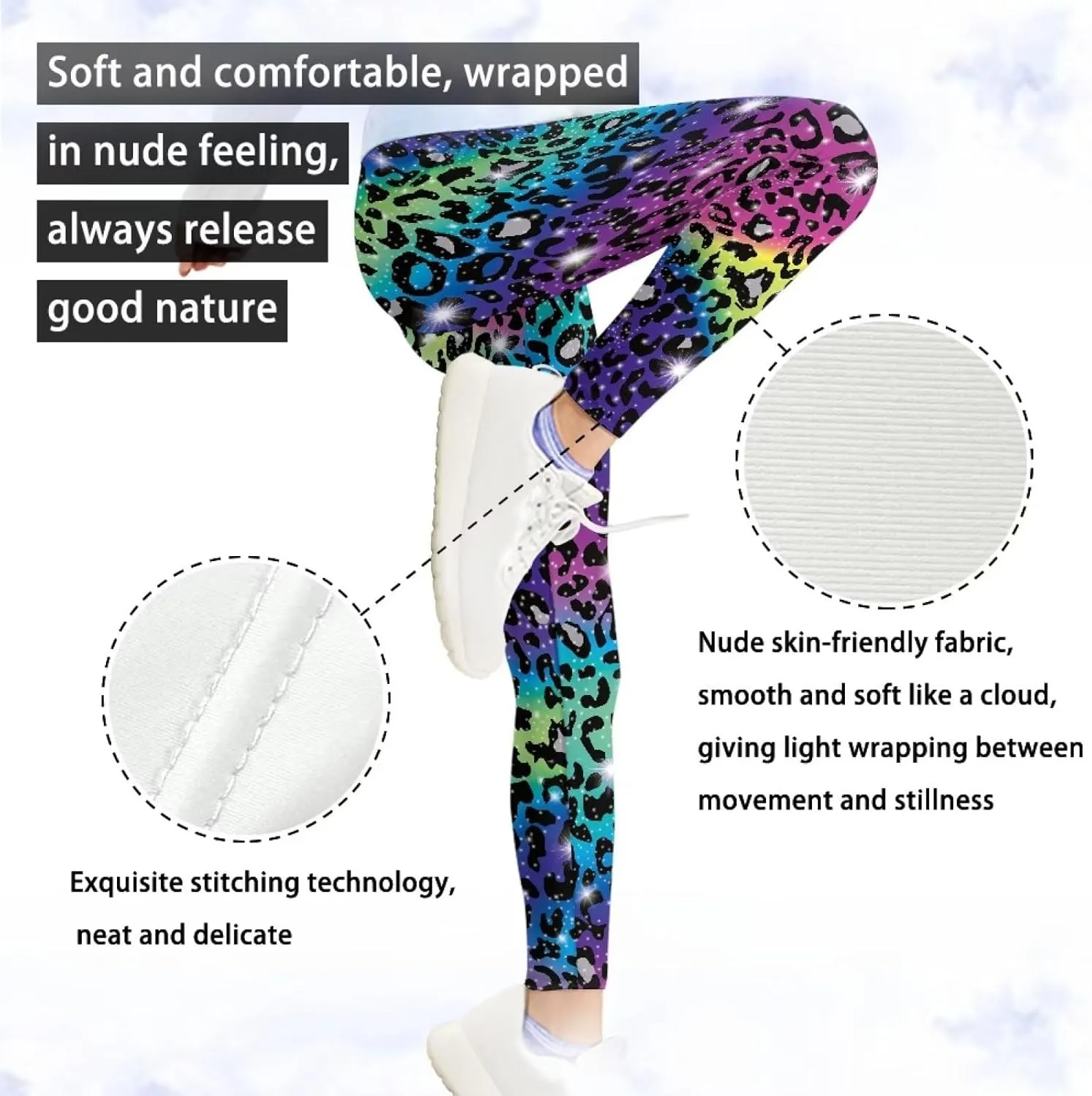 Xpyiqun Girls Leggings Athletic Yoga Pants Tights Trousers Activewear 4-13T