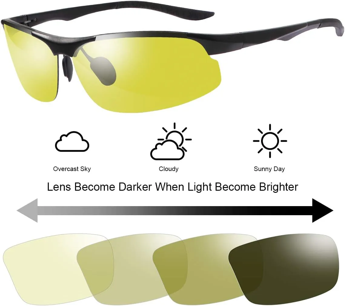 YIMI Polarized Photochromic Driving z87 Sunglasses For Men Women Day and Night safety glasses