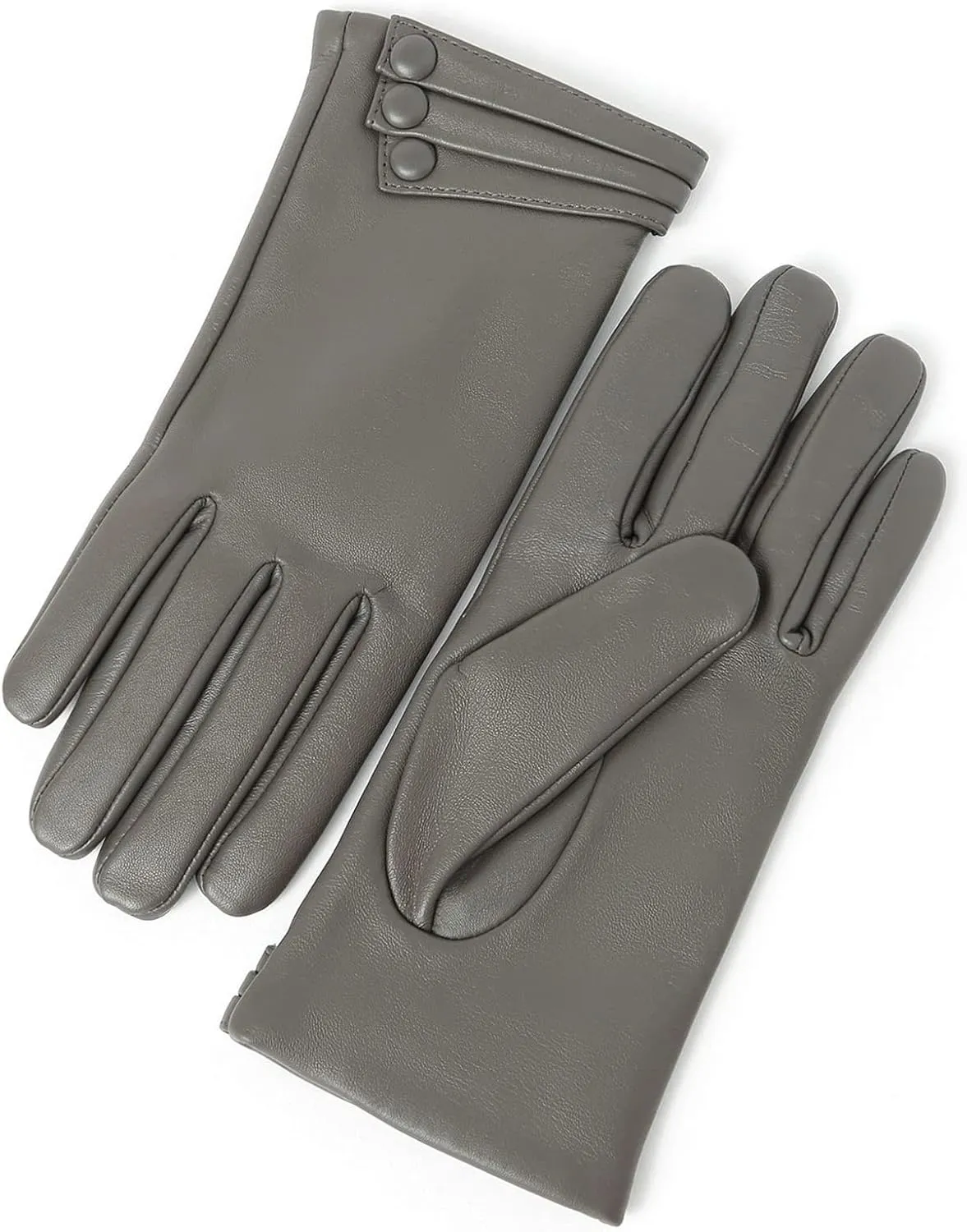 YISEVEN Women's Winter Driving Touchscreen Leather Gloves Wool Lined Buttoned Cuff