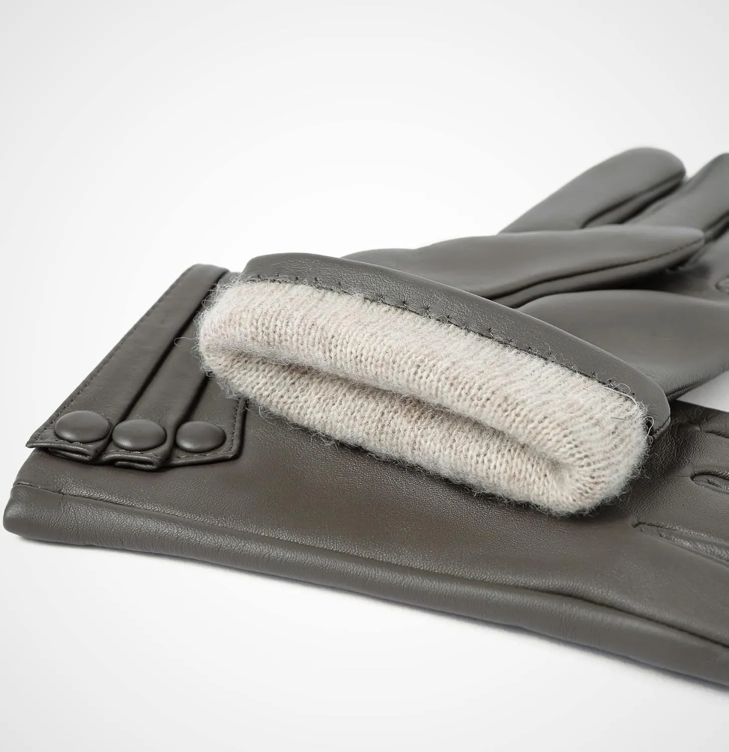 YISEVEN Women's Winter Driving Touchscreen Leather Gloves Wool Lined Buttoned Cuff