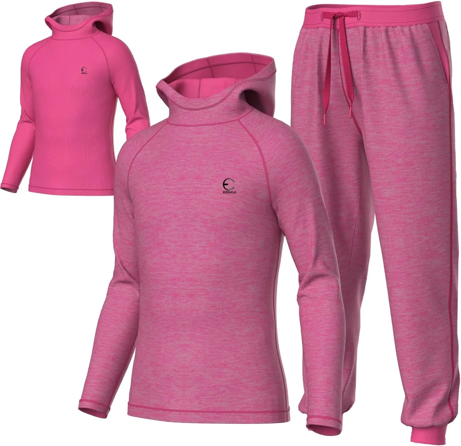 Youth Kids Sweatsuit Jogger Outfit - Boys Girls Athletic Reversible Pullover Hoodie & Pants Activewear Clothes Set