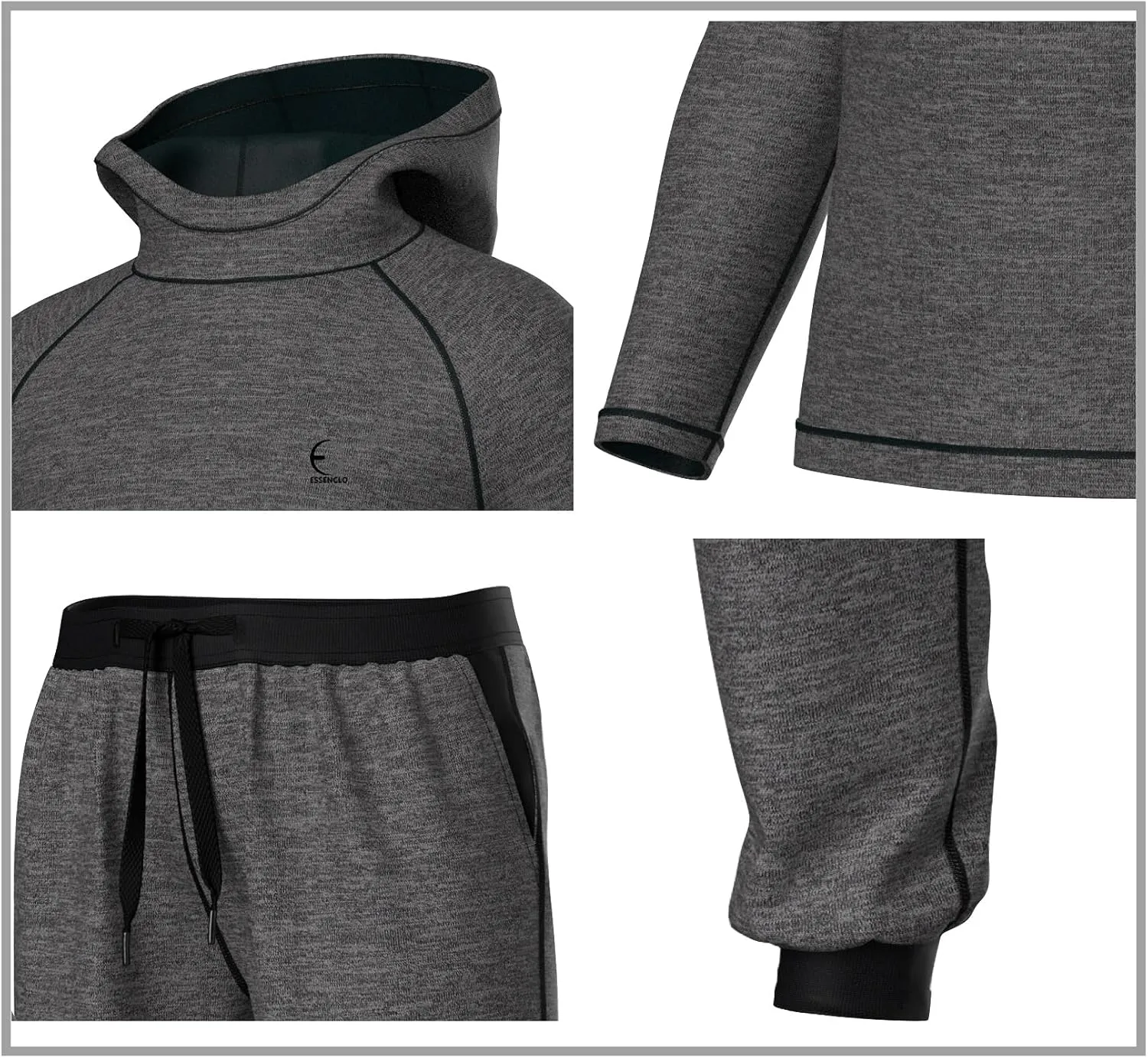 Youth Kids Sweatsuit Jogger Outfit - Boys Girls Athletic Reversible Pullover Hoodie & Pants Activewear Clothes Set