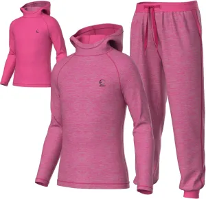 Youth Kids Sweatsuit Jogger Outfit - Boys Girls Athletic Reversible Pullover Hoodie & Pants Activewear Clothes Set