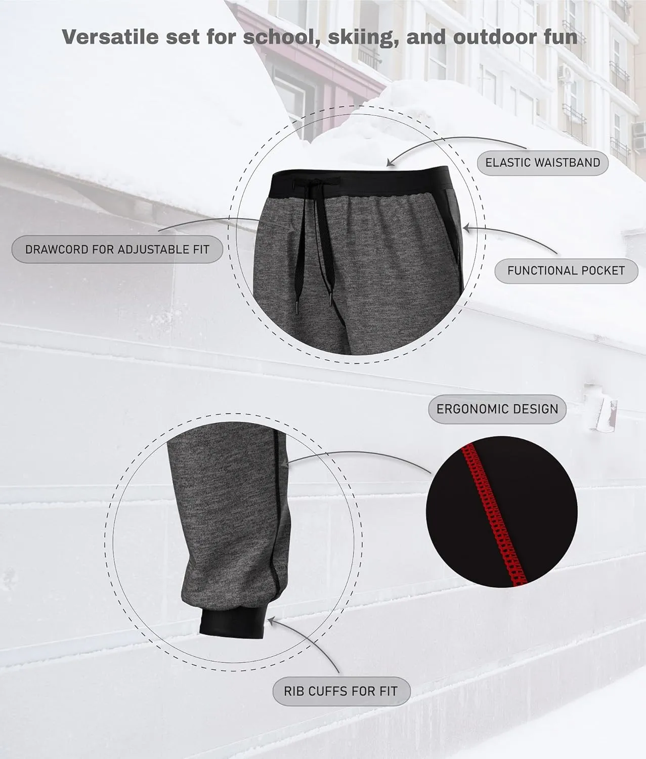 Youth Kids Sweatsuit Jogger Outfit - Boys Girls Athletic Reversible Pullover Hoodie & Pants Activewear Clothes Set