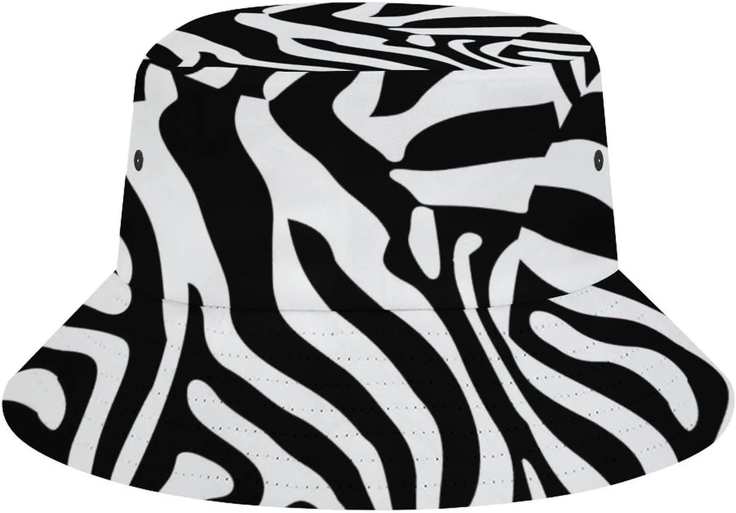 Zebra Print Bucket Hat Lightweight Fishing Hat Wide Brim Sun Protection Cap for Men Women