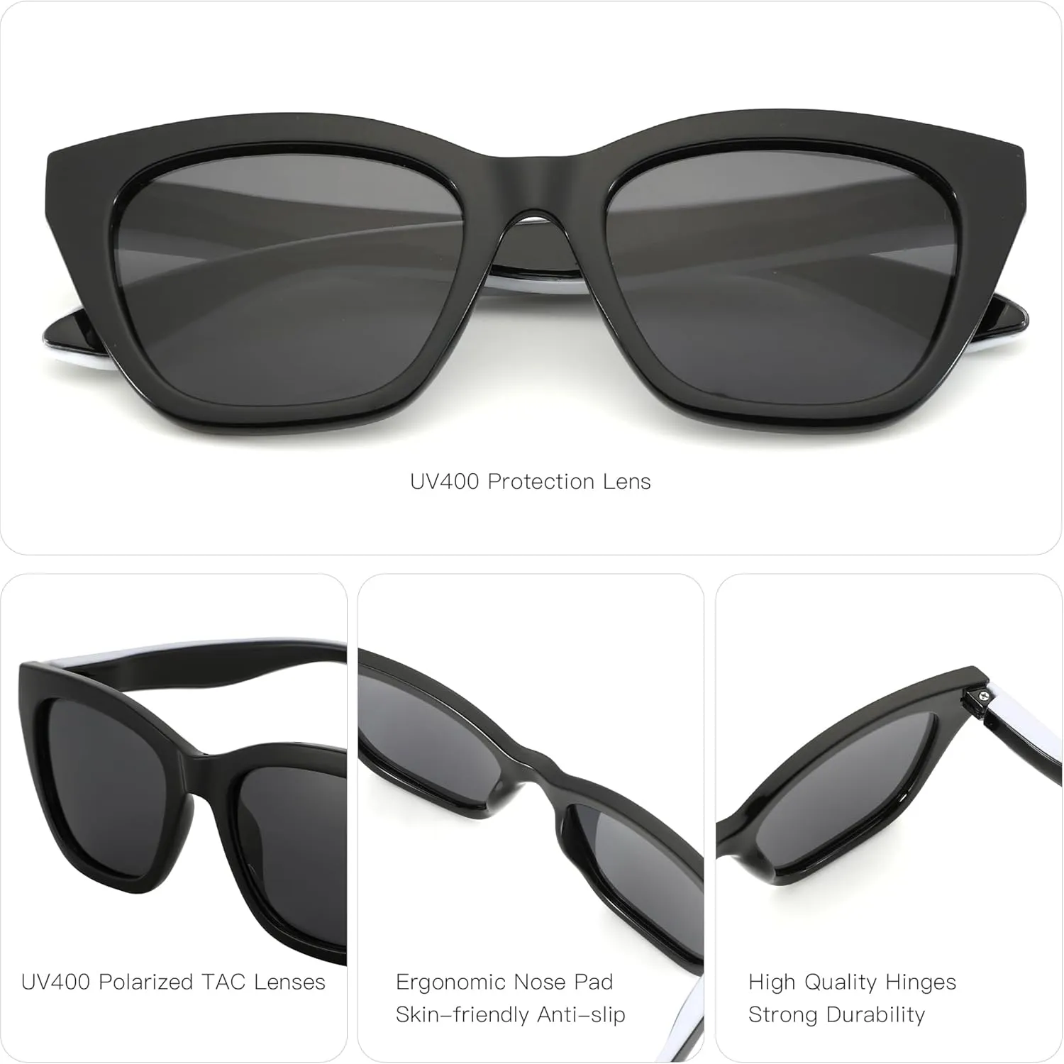 ZENOTTIC Polarized Sunglasses Women Cateye: Trendy Sun Glasses for Ladies - Retro Classic Shades UV400 Protection